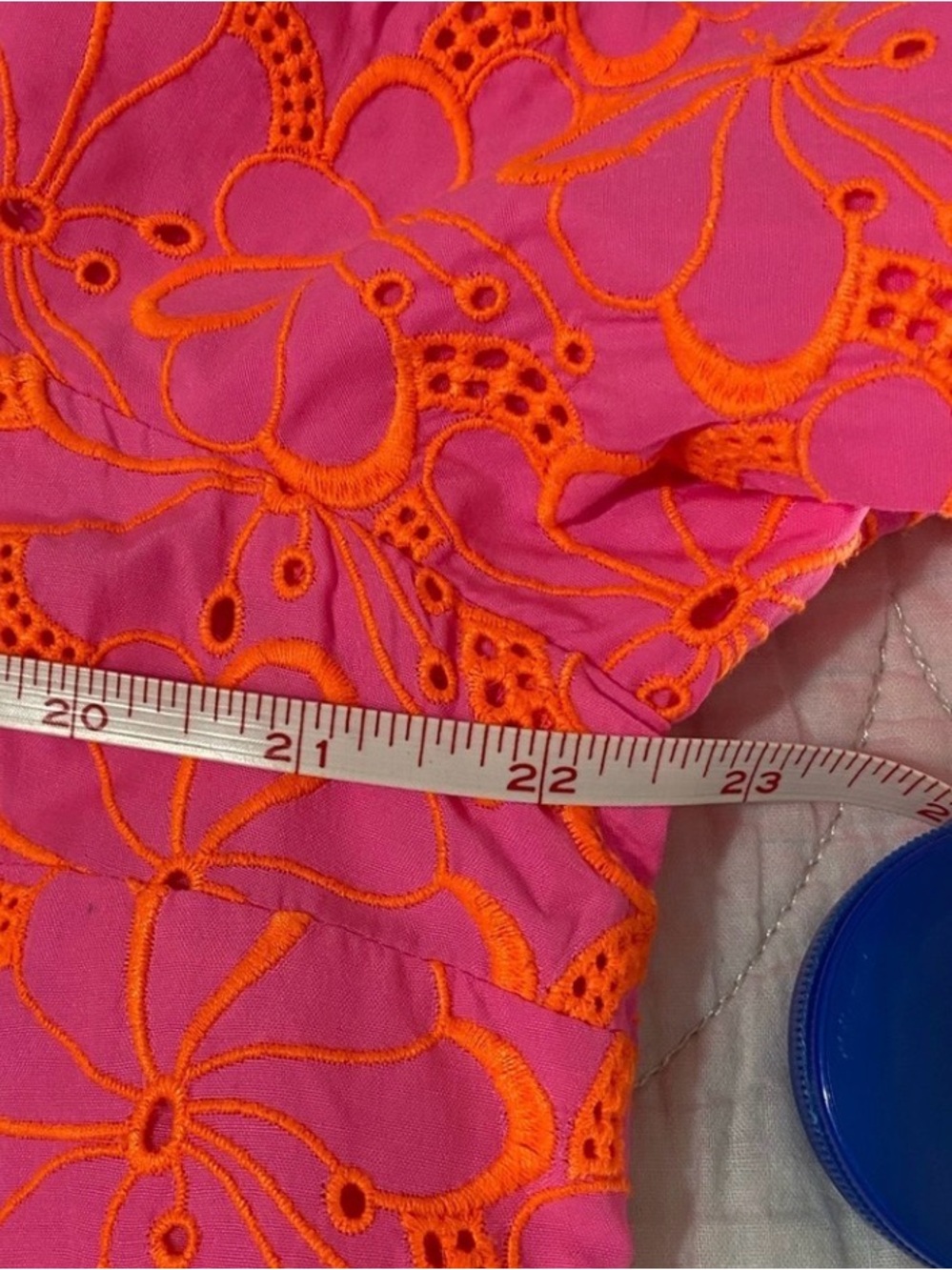 Lilly Pulitzer Pink Eyelet Lailah Tunic | XL | Orange Embroidered Flowers - Picture 10 of 13